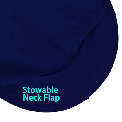Sun Hats for Men Women Fishing Hat UPF 50+ Breathable Wide Brim Bucket Hats Summer UV Protection Safari Hat with Neck Flap - color: Navy Blue