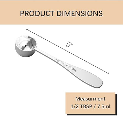 2PCS 1/2tbsp(1.5tsp, 7.5ml) Single Measuring Spoon, Stainless Steel Individual Teaspoon, Metal Measure Scoop with Gift Box - size: 1/2 tbsp | 1.5 tsp | 7.5 ml | 1/4 oz