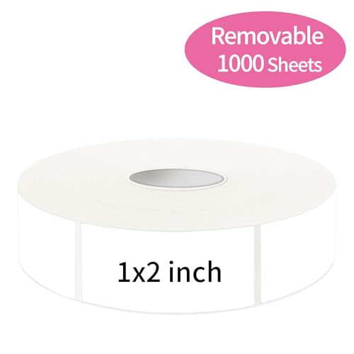 1000 Blank Removable Labels, Blank Removable Freezer Labels Water Oil Resistant with Perforation Line for Food Containers Jars Pantry Organization (Each Measures 1x 2 Inch) - color: White, size: 1 x 2 inches