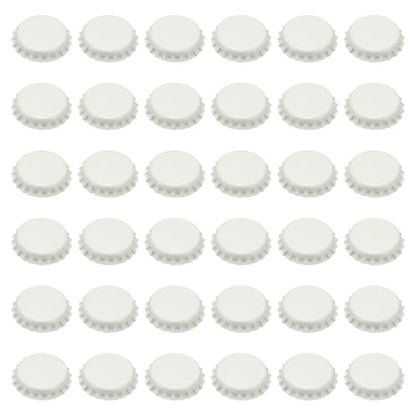 uxcell 108 Pcs Oxygen Absorbing Beer Bottle Caps, 32mm Pry Off Bulk Crown Caps Bottle Toppers for Soda Beer Wine Glass Bottles Home Brewing DIY Pendants or Craft Scrapbooks, White - color: White