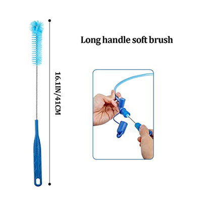 Patelai 8 in 1 Hydration Bladder Cleaning Kit Includes 3 Different Brushes and Drying Collapsible Bladder Frame, Water Reservoir Backpack Cleaning Kit - color: Blue