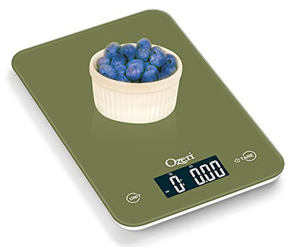 Ozeri Touch Professional Digital Kitchen Scale (12 lbs Edition) in Tempered Glass - color: Calla Green