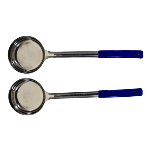 8 oz Solid Stainless Steel Portion Control Ladle Spoon | Commercial-Grade Spoodle for Portioning & Serving - Soups, Sauces & Buffet Service. Color-Coded by Size. Dishwasher Safe. - size: 8 Ounce Solid