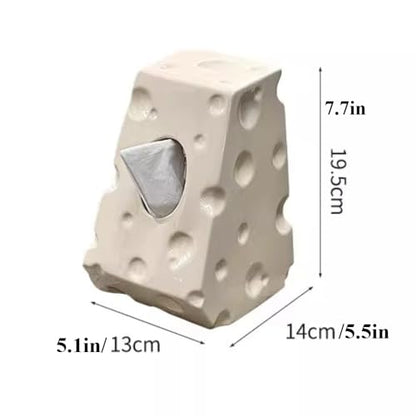 Cheese Shape Milk White Ceramic Tissue Storage Box Toilet Living Room Toilet Paper Storage Container
