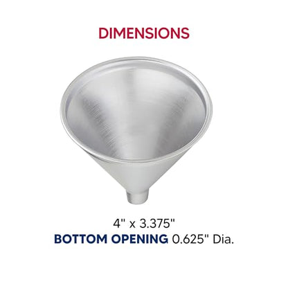 HIC Kitchen Wide-Mouth Aluminum Funnel Set for Liquids and Dry Goods, Set of 3, Includes 2-Ounce, 8-Ounce, and 12-Ounce - style: 3-Piece Set