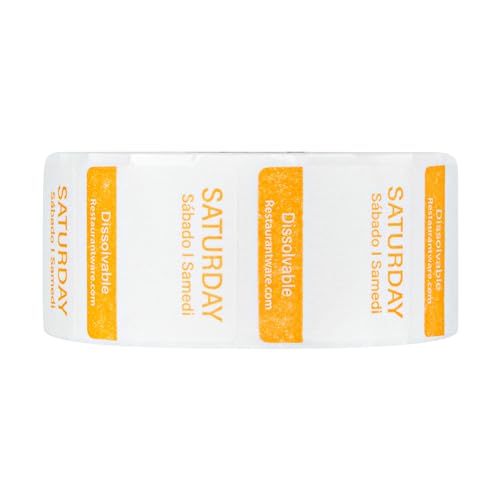 Restaurantware RW Smart 1 Inch x 1 Inch Food Rotation Labels 3500 Dissolvable Food Safety Labels - Premium Trilingual Paper Day Of The Week Labels For Food Storage Or Prep Weekly - style: 7-Day