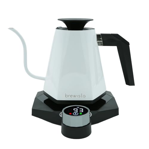 Brewista X Series Electric Gooseneck Kettle, Stainless Steel Water Boiler, Precise Digital Temperature Control, Fast Boiling, Keep Warm, Auto Shut-Off for Pour-Over Coffee & Tea, Home, 0.8L, White - color: White