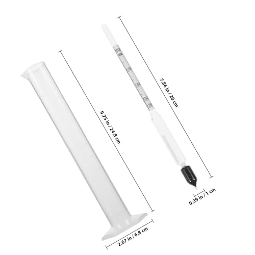 Dough Hydrometer and Graduated Cylinder Kit, 0-35° Baume Kitchen Hydrometer with Plastic Measuring Cup, Specific Gravity Tester for Food, Alcohol, and Starch Paste Density