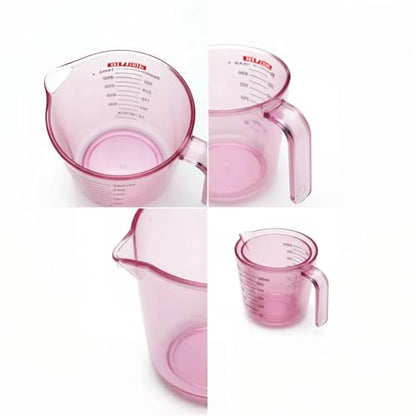 Pink Measuring Cups Set - 3pc 150ml/300ml/600ml，Liquid Measuring Cups for Baking & Cooking with Multiple Scales, with Handle and Triangle Mouth，Cute Pink Kitchen Accessories