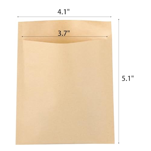 LoveBB 200 Pcs Kraft Paper Treat Bags Brown Flat Favor Bag for Cookie Popcorn Snacks Party Small Gift Bag (4 x5 Inch) - size: 4 x5 Inch-200pcs
