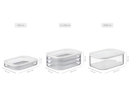 MEPAL, MODULA Food Storage Cheese Box with Lid for Parmesan, Cheddar, Feta, Mozzarella, All Cheese Types, BPA Free, 2000ml | 68oz, 1 Count