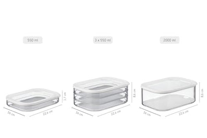 MEPAL, MODULA Food Storage Cheese Box with Lid for Parmesan, Cheddar, Feta, Mozzarella, All Cheese Types, BPA Free, 2000ml | 68oz, 1 Count