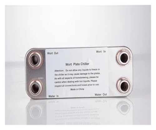 Female Thread Plate Wort Chiller Version 20 Plates Wort Chiller x 1/2" NPT Garden Hose Thread Plate Heat Exchanger Stainless Steel 304