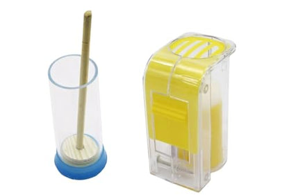 8Pc Queen Bee Marking Bottle Plastic Mark Cage One Hand Hold Catcher with Soft Plunger Plush Beekeeping Supplies | Yellow - color: Yellow