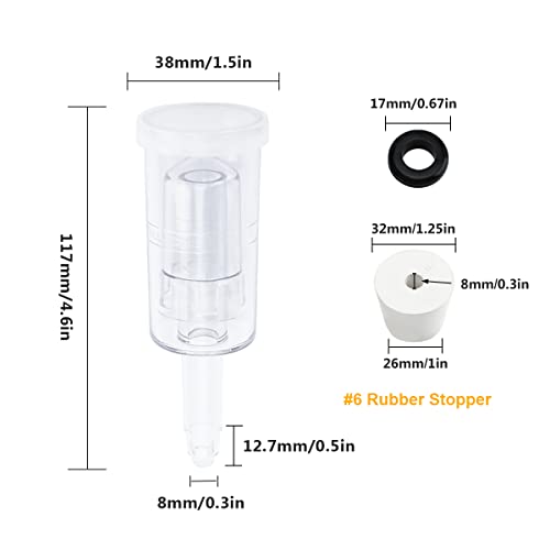 6 Packs 3 Piece Airlocks for Fermenting with #6 Stoppers and Grommets, Air Lock Ferment for Beer Wine Making, Home Brew Bubble Airlock for Fermentation Carboy (6 Airlock+4 Bung+8 Grommet Set)