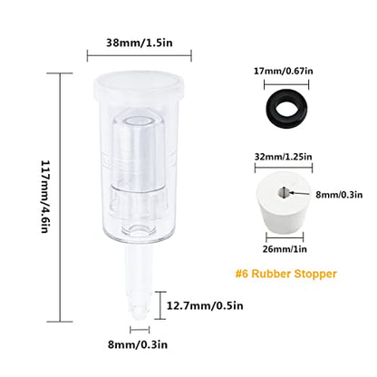 6 Packs 3 Piece Airlocks for Fermenting with #6 Stoppers and Grommets, Air Lock Ferment for Beer Wine Making, Home Brew Bubble Airlock for Fermentation Carboy (6 Airlock+4 Bung+8 Grommet Set)
