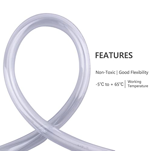 DERNORD PVC Tubing 3/4"ID X 1"OD Flexible Clear Vinyl Hose 10 Feet for Food Grade - size: 10 Feet, style: 3/4"ID X 1"OD