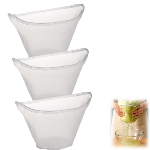Soy Milk Bag, 2025 New Organic Unbleached Cheesecloth Bags, Cheese Cloth Bag For Straining, Nut Milk Bags For Straining Reusable, For Straining Oat Milk, Almond Milk, Cheese Making (3, M) - size: M
