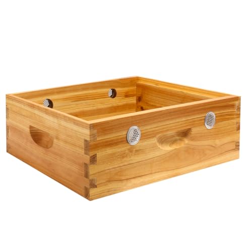 Bee Hive Winter Quilt Box Beeswaxed Coated for 8 Frame Langstroth Bee Hive, Assembled Quilt Box for Bees Winter Beekeeping Supplies