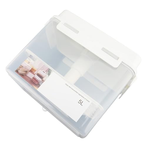 Focket Sauerkraut Container, 5L Wide Mouth Rectangular with Elastic Platen for Airtight Sealing Kimchi Container Four Side Locks Fermentation Crock Vacuum Lid for Pickle Fermentation