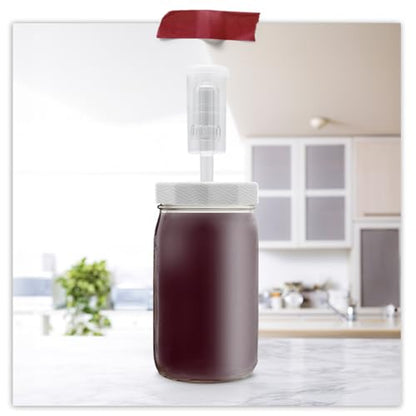 Wide Mouth Mason Jar Fermentation Lids - Turns Your Jar Into A Fermentation Vessel - Lid With Hole & Grommet For Airlock - Fits Wide Mouth Mason Jars (4 Lids & 4 Three Piece Airlocks) - style: 4 Lids & 4 Three Piece Airlocks