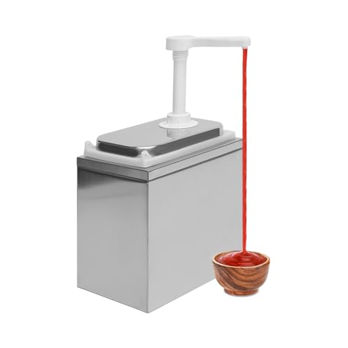 Commercial Sauce Dispenser Pump with Stainless Steel Body, 2.11Qt Large Capacity for Ketchup, Syrup, Honey, Condensed Milk – Ideal for Home Kitchen, Cafe, Restaurant Use (1-bucket) - color: 1-bucket
