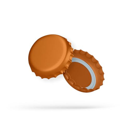 Fermentaholics Orange Beer Bottle Caps - 144 Count Oxygen Absorbing Bottle Lids – 26mm Crown Caps for Homebrewing Beer, Cider, Soda, DIY Crafts and more – Fits Standard American Pry-Off Bottles