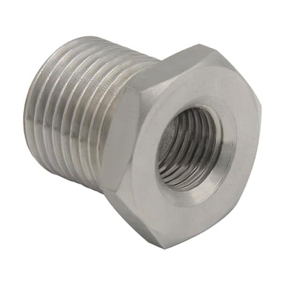 Stainless Steel Bulkhead Fitting 3/8" NPT Female Bulked Coupler Thru-Bulk Tank Fitting Connector (Pack of 2) - size: 3/8" NPT Female to 1.14" Length