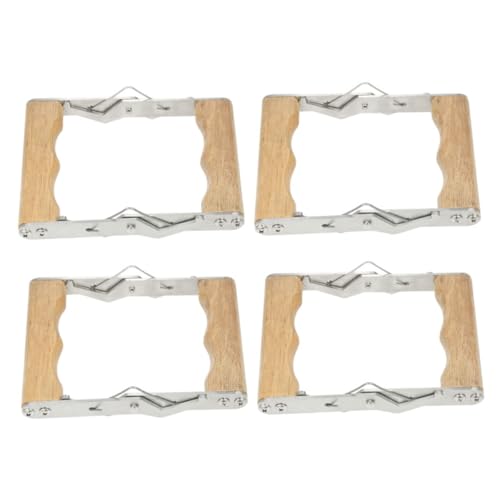 MERRYHAPY 4pcs Beekeeping Frame Grip Tool Metal Hive Frame Holder with Wood Handle for Efficient Hive Inspection and Management