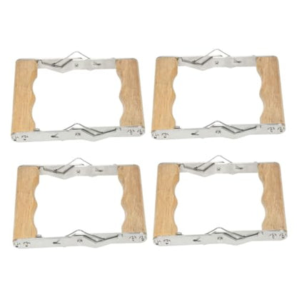 MERRYHAPY 4pcs Beekeeping Frame Grip Tool Metal Hive Frame Holder with Wood Handle for Efficient Hive Inspection and Management