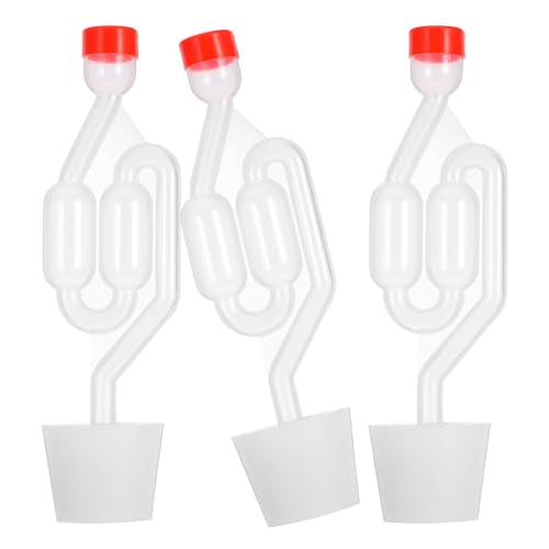 Uonlytech S-shaped Fermentation Airlock Airlocks for Home Brewing Wine, Beer, and Pickling, 3pcs Set with Stopper Valves for One-way Gas Release