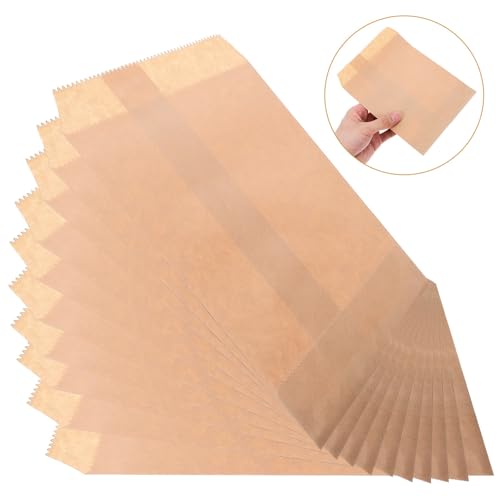 VALICLUD 100pcs Disposable Paper Food Storage Bags Grease Resistant and Suitable for Holding Hot Food, Portable Snack Pouches for Hot Dogs and Cheese Sticks at Snack Bars or Cafés