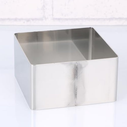 GALPADA Stainless Steel Cake Ring Square Mousse Ring Pastry Cutter Mold for Baking Cake Cookies Bread Cheese and Desserts 3.66 X 3.66 X 1.57 in 1 Pack - size: Size 5