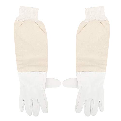 Sheepskin Beekeeping Gloves with Long Sleeves, Full Hand Protection XXL - Superior Sting Resistance, Durable Canvas and Goat - Skin Leather, Ideal for Beginner Beekeepers (XXL)