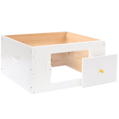 BeeTech 10 Frame Langstroth Beehive Deep Brood Box Painted Not Includes Wooden Frames & Waxed Foundations (Unassembled)