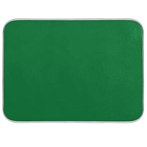 Green Dish Drying Mat for Kitchen Counter 16 x 18 Inch Absorbent Microfiber Patrick Day Dry Dishes Rack Mats Drainer Mat Dish Drying Pad for Countertops Decor - color: Green, size: 16 X 18 in