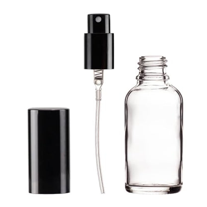 YIZHAO Clear Glass Spray Bottles 1oz, with Small Fine Mist Spray, Metal Cap, Refillable for Essential Oil,Travel,Cleaning,Perfume,Aromatherapy,Makeup – 12 Pcs - color: Transparent, size: 30ml-12
