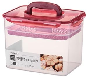 lock&lock Press Plate Leakproof Airtight Pickle Kimchi Container 6L / 220oz BPA Free One Handle Clear Body Maintain Fresher Taste