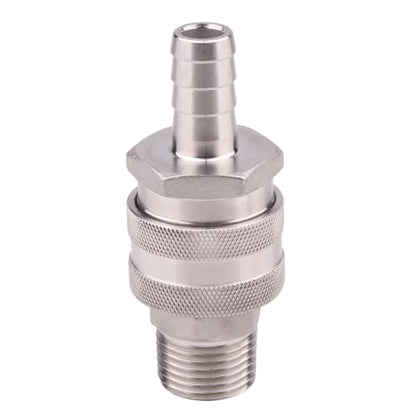 DERNORD Stainless Steel Quick Disconnect Set - Beer Brewing Connector Kit (Barb Female/MPT Male(Pack of 2)) - size: Barb Female/MPT Male