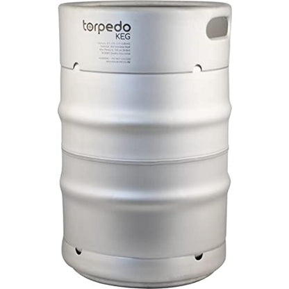 Torpedo Keg | Ball Lock | Stainless Steel | Rolled Stainless Steel Handles | Carbonate your beverages | 15 gal.