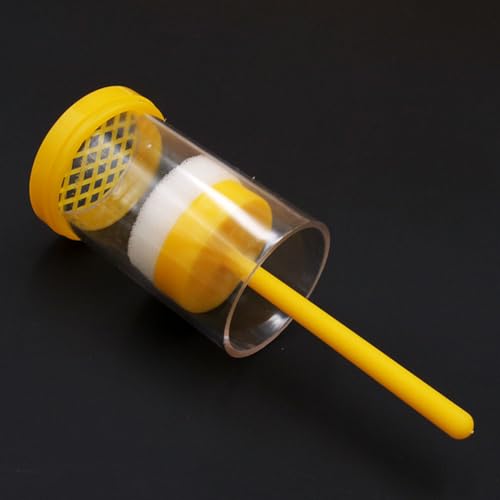 2Pcs Plastic Queen Bee Marking Cage Bottle Tube Queen Bee Catching Marking Cage Bottle Marker Beekeeping Tools for Beekeepers, Yellow