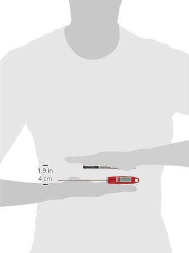 Escali DH1 Gourmet Digital Meat Thermometer with Extra Long Probe, NSF Certified, Red - color: Red
