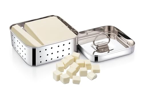 Stainless Steel Home Made Paneer, Cheese, Tofu, Maker Mold Kitchen Tools Press - 450ML