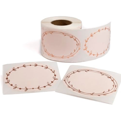 MONEST Waterproof & Oil Resistant Jar & Lid Stickers - Pantry/Canning, Spice & Bottle Labels (Rose Gold Flower 2x3) - style: Rose Gold Flower 2x3