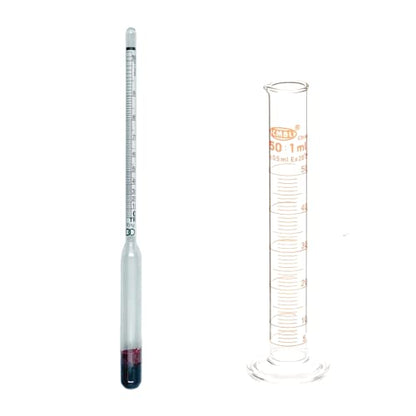 Alcohol Hydrometer kit: Alcoholmeters 0-100% ABV, Proof Tralle 0-200 Double Scales For Spirit Moonshine Whiskey Brandy Distilling Liquor Test 100ml Glass Cylinder Test Jar Accessories Included