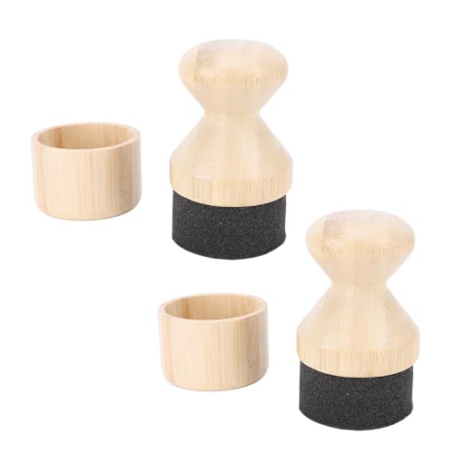 2 Pack Cutting Board Oil Wax Applicator, Food Grade Bamboos Applicator Scrub Brush Set for Wooden Cooking Utensils