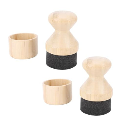 2 Pack Cutting Board Oil Wax Applicator, Food Grade Bamboos Applicator Scrub Brush Set for Wooden Cooking Utensils