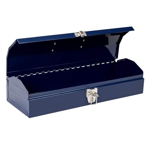 BIG RED 16" Hip Roof Style Portable Small Steel Tool Box with Metal Latch Closure, Blue - color: Blue, size: 16 Inch