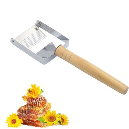 2 Pack Stainless Steel Uncapping Fork with Wooden Handle, Multi-Function Honey Scraper & Uncapping Knife, Adjustable Beekeeping Tool for Honeycomb Processing