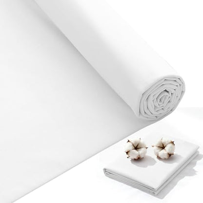 KUUP 100% Cotton Muslin Fabric, 63" Wide, 1/2/3/5 Yards, Natural Unbleached Muslin Fabric by Yard, Light Weight Soft Breathable Cotton Fabric for Sewing Embroidery, Garments, Crafts, Binding - color: White, size: 63-2 Yards